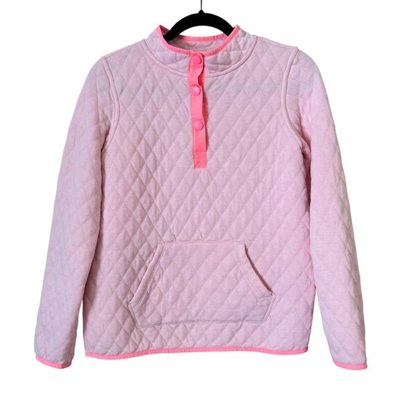 Cat & Jack Pullover Youth XL 14 16 Quilted Snap Neck Kangaroo Pocket Sweater - Picture 1 of 7